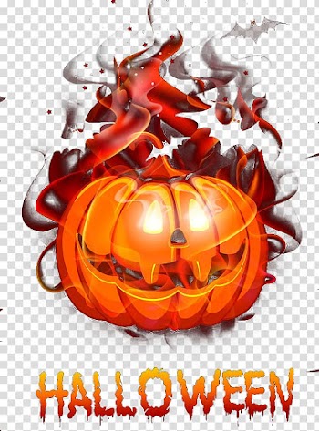 Calabaza Jack-o-lantern Pumpkin Halloween, Fire pumpkin transparent background PNG clipart