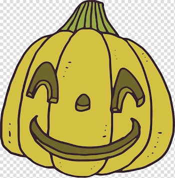 Calabaza Pumpkin, Green hand painted smiling pumpkin transparent background PNG clipart