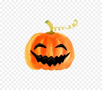 Calabaza T-shirt Halloween Pumpkin Watercolor painting - Painted pumpkin face 