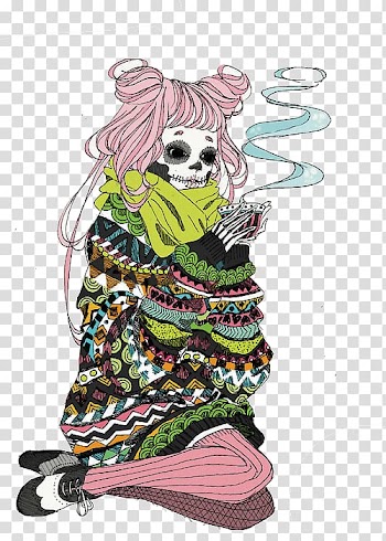 Calavera Art Drawing Illustration, Halloween transparent background PNG clipart
