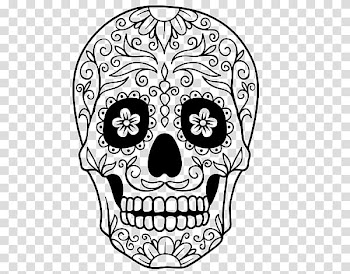 Calavera Coloring book Skull Day of the Dead Mexican cuisine, frida kalo transparent background PNG clipart