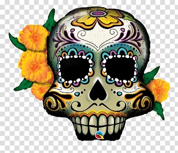 Calavera Day of the Dead Balloon Skull Halloween, Day Of The Dead transparent background PNG clipart