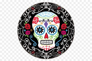 Calavera Day of the Dead Cloth Napkins Plate Party - full blown balloon 
