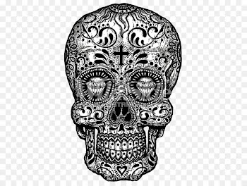 Calavera Day of the Dead Skull T-shirt Candy - white sugar 