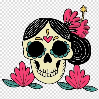 Calavera painting, Mexico Mexican cuisine Skull Euclidean , Mexican skull transparent background PNG clipart