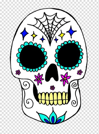 Calavera Skull Day of the Dead Art Costume, sugar skulls transparent background PNG clipart