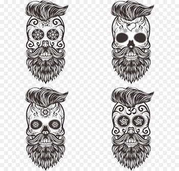 Calavera Skull Euclidean vector Drawing Day of the Dead - Vector painted mustache Skull 