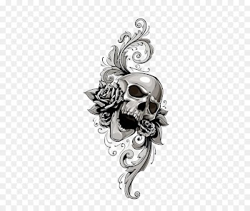 Calavera Skull Flower Illustration - Halloween 