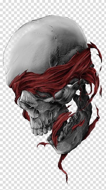 Calavera Skull, Skull, gray skull with red textile illustration transparent background PNG clipart