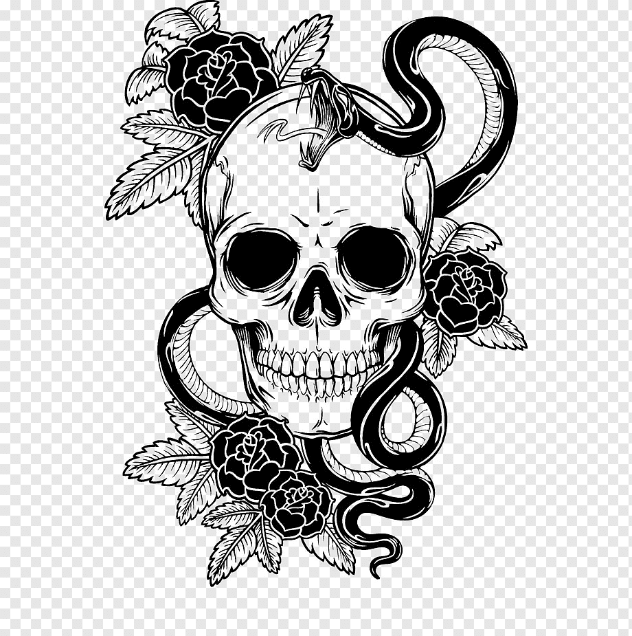 calavera, Tattoo Human skull symbolism, Venom Skull, white, fashion, monochrome png