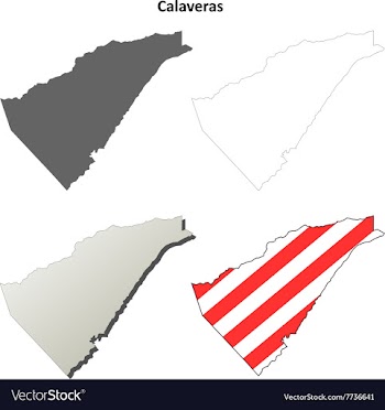 Calaveras County California outline map set vector image