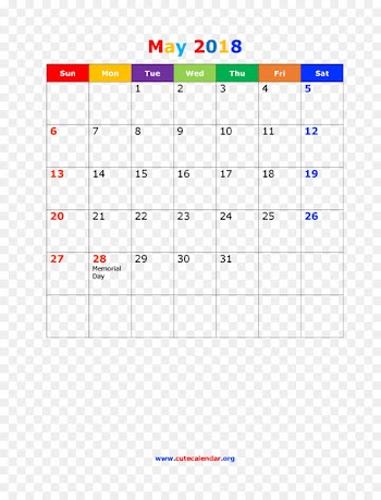Calendar 0 Month May June - june 2018 