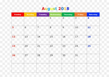 Calendar 0 PDF Template Microsoft Excel - august 2018 calendar 