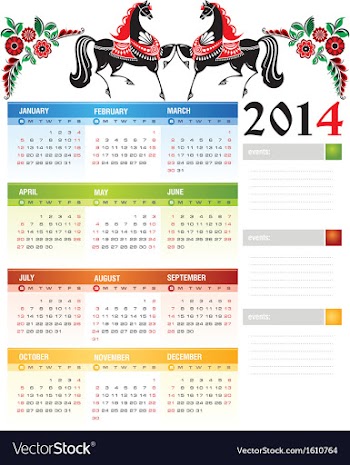 Calendar 2014 vector image