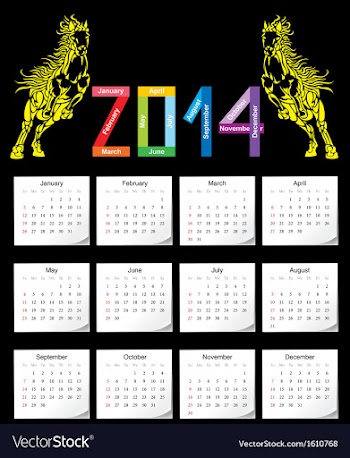 Calendar 2014 vector image