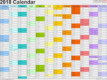 Calendar 2018 PNG