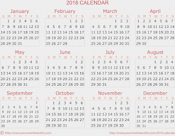 Calendar 2018 Transparent PNG | PNG Mart