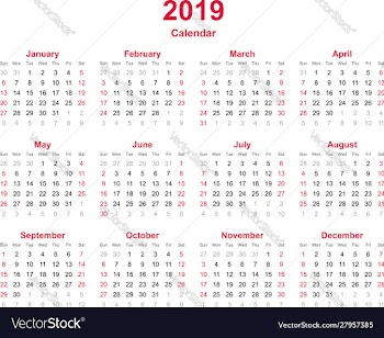 Calendar 2019 vector image