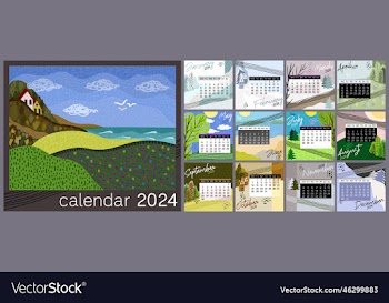 calendar 2024 colorful monthly