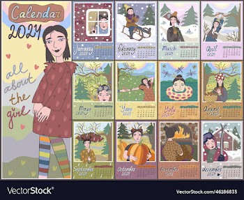 calendar 2024 colorful monthly calendar with cute