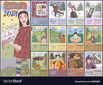 calendar 2024 in french language colorful monthly