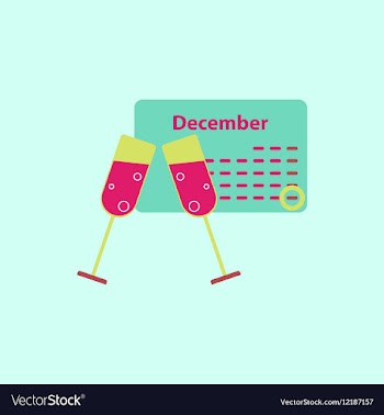 Calendar and champagne vector image