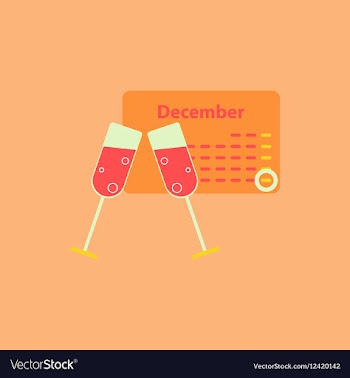 Calendar and champagne vector image