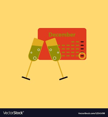 Calendar and champagne vector image