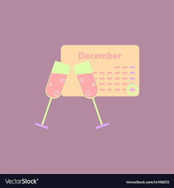 Calendar and champagne vector image