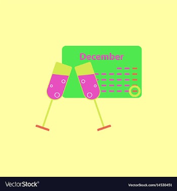 Calendar and champagne vector image