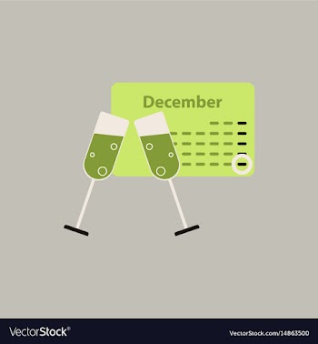Calendar and champagne vector image