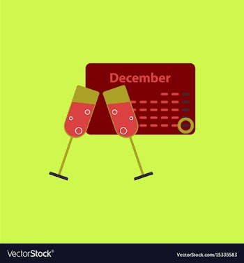 Calendar and champagne vector image