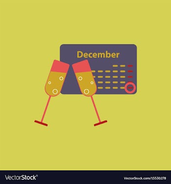Calendar and champagne vector image