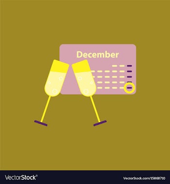 Calendar and champagne vector image
