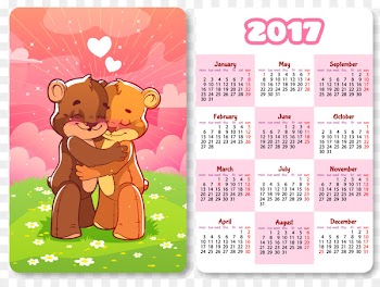 Calendar Cartoon Illustration - 2017 cartoon bear calendar 