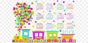 Calendar Child Cartoon Clip art - Color train Calendar 