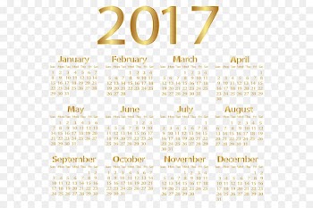 Calendar Clip art - 2017 Gold Calendar PNG Transparent Clip Art Image 