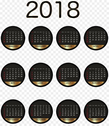 Calendar Clip art - 2018 Calendar Black Gold Transparent PNG Image 