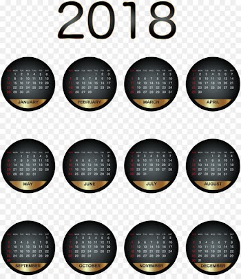 Calendar Clip art - 2018 Calendar Black Transparent PNG Image 