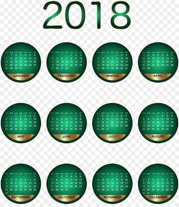 Calendar Clip art - 2018 Calendar Green Transparent PNG Image 