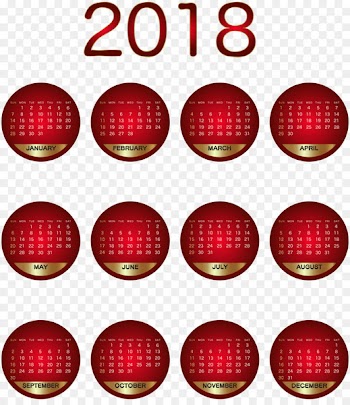 Calendar Clip art - 2018 Calendar Red Transparent PNG Image 