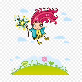 Calendar Clip art - Vector cartoon little magic fairy 