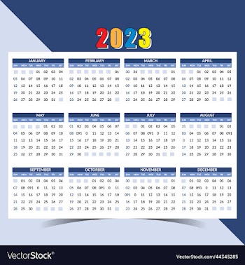 calendar date pannel 2023 template