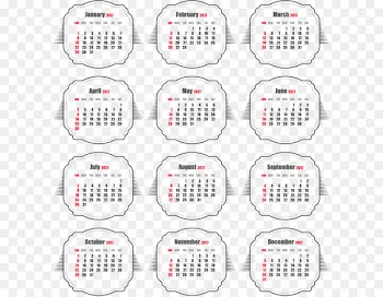 Calendar Download Clip art - Grey seal style New Year Calendar 