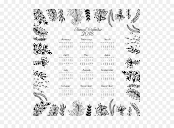 Calendar Euclidean vector Template Icon - Leaf frame 2018 calendar templates 