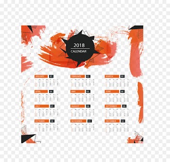 Calendar Flat design Icon - Orange red graffiti calendar template 