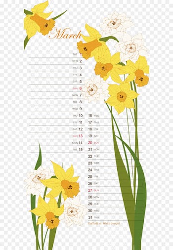 Calendar Flower Illustration - March calendar background pattern template 
