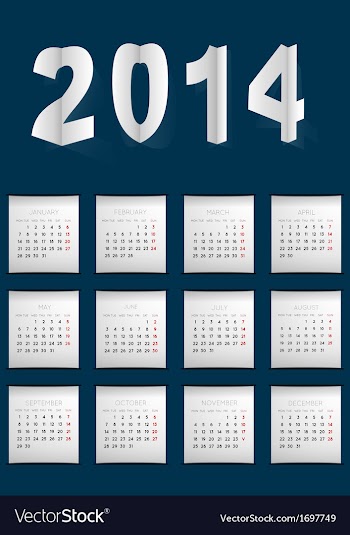 Calendar for 2014 vector image