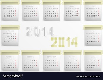 Calendar for 2014 vector image