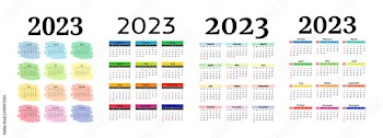 Calendar for 2023 isolated on a white background